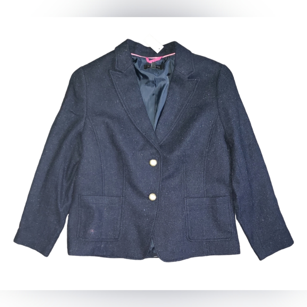 NWT Talbots Wool Blend Colorful Specks Double Breasted Blazer Size 14P